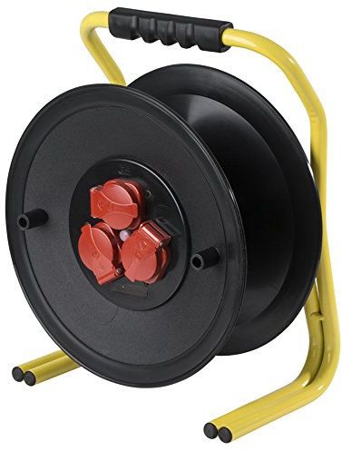 as-Schwabe 20620 - Avvolgicavo professionale vuoto per cavi da ca. 50 m, Ø 320 mm, IP44, per cantieri e ambienti di lavoro