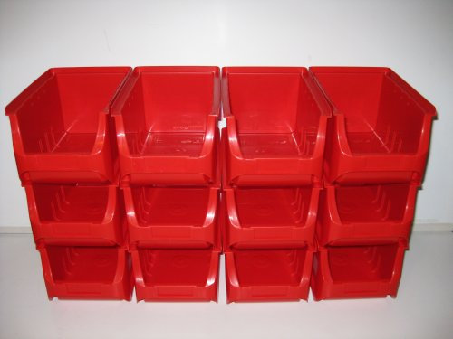 ProfiPlus 12 Stapelboxen, Lagerboxen, Sichtboxen, Allit Gr. 3 rot B.=119 x T.=189 x H.=105 mm