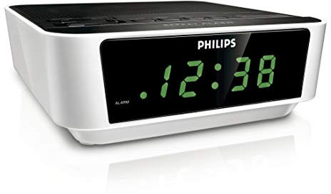 Philips AJ 3112 Radio Alarm Clock (FM/MW Tuner, Digital Clock, Alarm Function, Mono Sound System) White