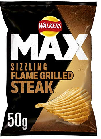 Walkers Max Chargrilled Steak 50 g (Pack of 32)