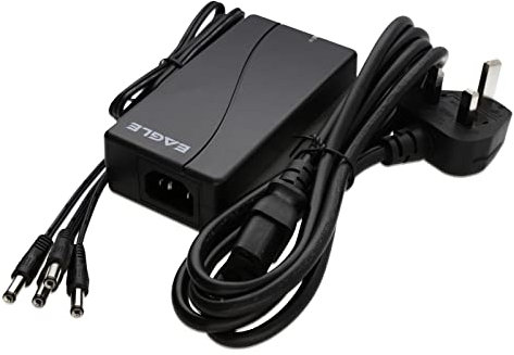 kenable CCTV Camera Power Supply 12V 5A 5000mA PSU with 4 x 2.1mm DC Adapters [5A 4 way]