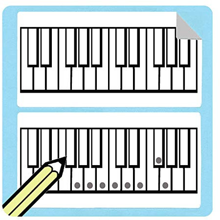 Large Piano/Keyboard Diagram Stickers (50 Pack) Super handy for students and teachers!