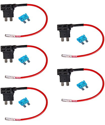 Mintice™ 5 X 12V Auto Standard Flachsicherungsadapter Sicherungshalter für Spannungsabgriff KFZ Flachsicherungen Autosicherungs