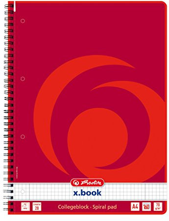 Herlitz Collegeblock XL / 160 Bl. / DIN A4 / Spiralblock/Lin.28 / kariert