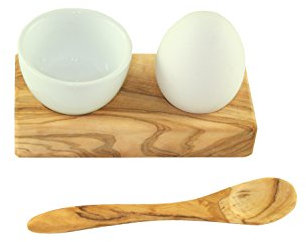 D.O.M. Eierhalter Troué PLUS aus Olivenholz inkl. Eierlöffel