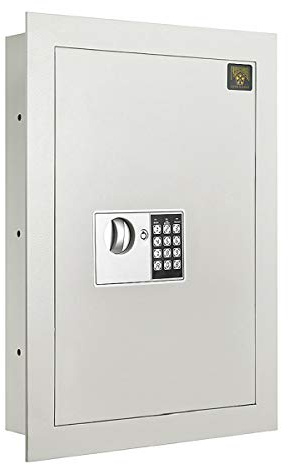 In-Wall Safe with Keypad and 2 Manual Override Keys - Protect Money, Jewelry, and Passports at Home or Business by Paragon Safes (White)