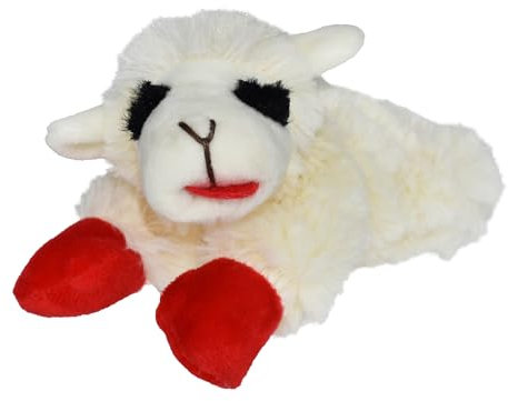 MULTIPET Lammkotelett Plüsch-Hundespielzeug, 17,8 cm, weich und ansprechend für kleine Hunde