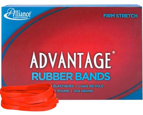 Alliance Rubber 96645 Advantage Gummibänder Größe #64, 0,5 kg Box enthält ca. 320 Bänder (3 1/2 x 1/4, rot)