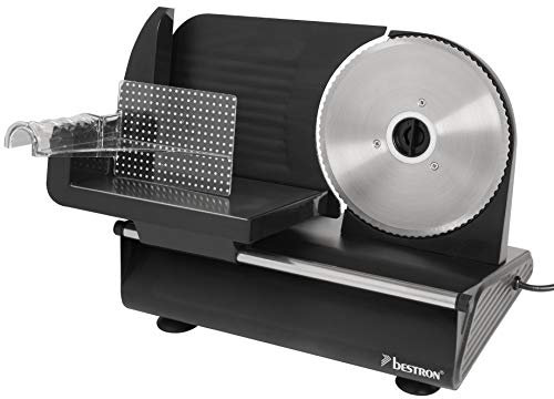 Bestron Trancheuse électrique, Épaisseur de coupe 0-15 mm, 2 vitesses, 150 W, Noir