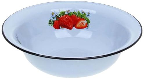 Emaille Schüssel RUND 4 Liter ca 32cm Durchmesser Früchte/Retro Nostalgie Geschirr