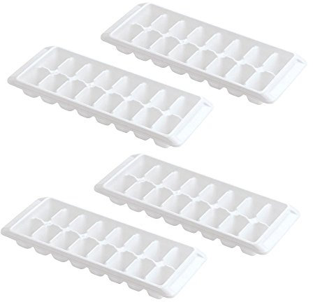 Kitch Eiswürfelform, leicht zu lösen, Weiß, 16 Würfelformen, 4 Stück (4 Stück, 64 Würfel)
