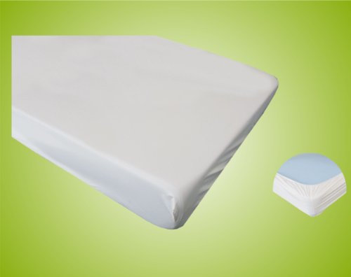 Teckmedi Spannbettschutz Spannbettlaken Matratzenschutzbezug, Spannbettlaken Matratzenschoner PVC wasserundurchlässig wasserdicht 90x200 Top-Qualität