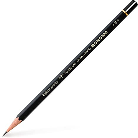 Tombow Bleistift MONO 100 sechseckig, Mine 2 mm, bruchsicher, B pro 1 Stück