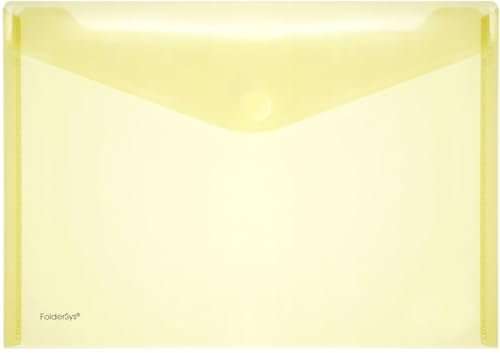 FolderSys 10 x Dokumentenmappe A4 quer PP Klettverschluss gelb transparent