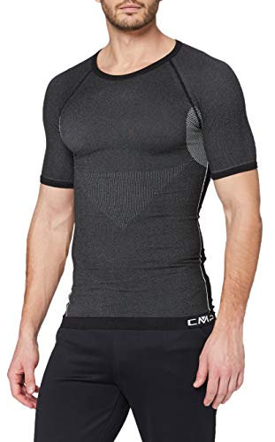 CMP - T-shirt senza cuciture da uomo, Nero, M/L