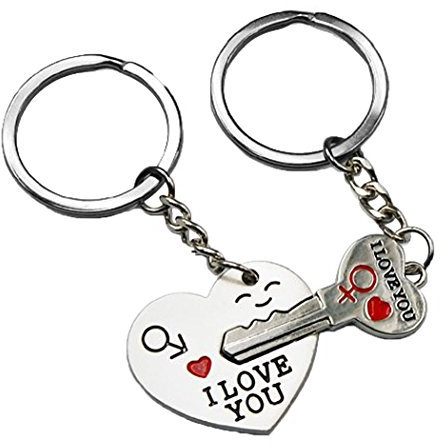 Accessotech Arrow & Ich liebe dich Herz & Schlüssel Paar Schlüsselanhänger Ring Schlüsselanhänger-schlüsselanhänger Liebhaber-geschenk