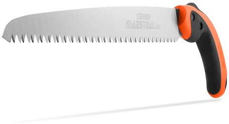 STOCKER - Handsäge Maestral 250, Gartensäge mit ergonomischem Griff Ø25 cm, Handsäge für Gärtner, Baumsäge mit Hard-Chrome-Klinge, inkl. Gürtelköcher, 156g