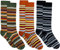 normani 3 Paar Verspielte Ringel Thermo Kniestrümpfe - Wintersocken für Kinder Farbe Jungen/Ringel Größe 27-30
