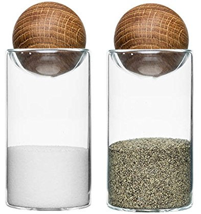 Sagaform Salz-und Pfefferstreuer, Glas, braun/transparent, 4.8x4.8x11.5 cm, 2-Einheiten