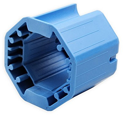 DIWARO® K084 Kegelradgetriebe, Kurbelgetriebe, Rolladengetriebe Adapter von SW40 auf SW60 in Kunststoff Blau