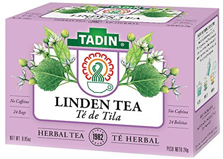 Tadin Linden Tea, Herbal Tea, Caffeine Free, 24 Tea Bags Per Box, Pack of 1
