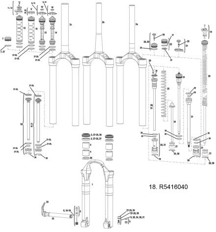 RockShox Rebound Damper und Seal Head Lyrik RLR,11.4015.416.040