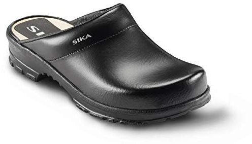 SIKA 149 Traditionell offener Clog mit breiter Passform und Fußbett aus Holz - Schwarz - Gr. 40