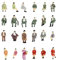 24pcs Dipinto Treno Modello Persone Sedute Passeggeri Figure Scala HO (1-87) P87-12