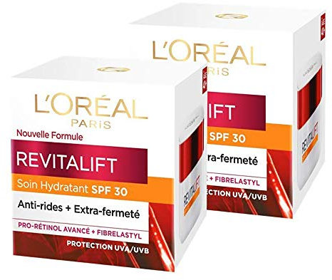 L'oréal Paris Revitalift Soin De Jour Hydratant Protection Solaire Spf 30 50 Ml - Lot De 2