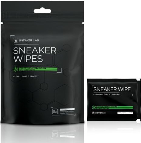 Sneaker LAB Shoe Cleaner Wipes - Safe To Use On Leather, Canvas, Mesh & Various Knits - 12 Individual Wipes Per Box, Black, One size (SWZ-012)