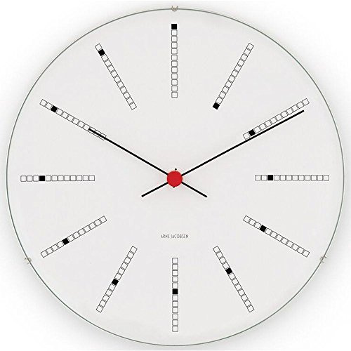 Arne Jacobsen Wanduhr Ø29 cm Bankers Originaldesign Kreative Details, Weiss