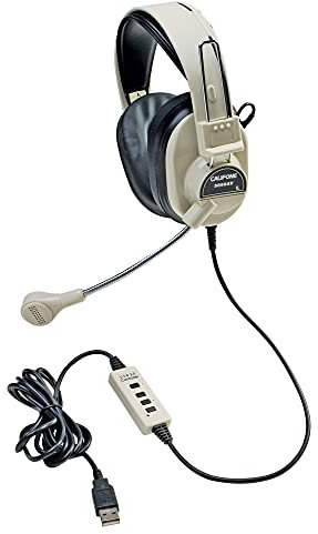 Califone DELUXE MULTIMEDIA STEREO HEADSET W/ BOOM MICROPHONE W/ USB PLUG