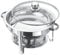 4.5 Litre Stainless Steel Chafing Dish Set - Serving Occasion | Glass Lid Handles With Tempered Glass Lid | 4.5l Round Food Warmer Buffet Server - For Weddings, Parties, Catering - 4.5 Ltr