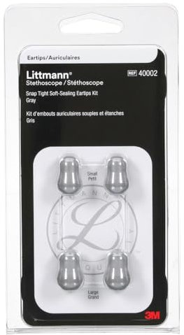 3M Littmann Stethoskop-Ersatzteileset, Soft-Ohroliven, 40002, grau, groß und klein