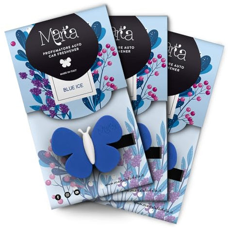 Marta la farfalla Blue Ice Pack 3 Stück – Duftspender/Lufterfrischer für Auto und Umgebungen.