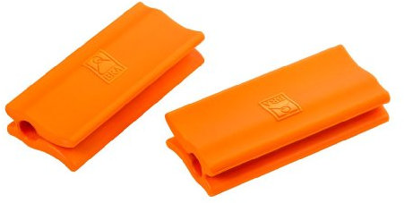BRA Braisogona_A284008 Efficient - Asas de Silicona, 2 Unidades, Medida Plancha asador Liso, para Efficient con diámetro de 35-45 cm, Color Naranja