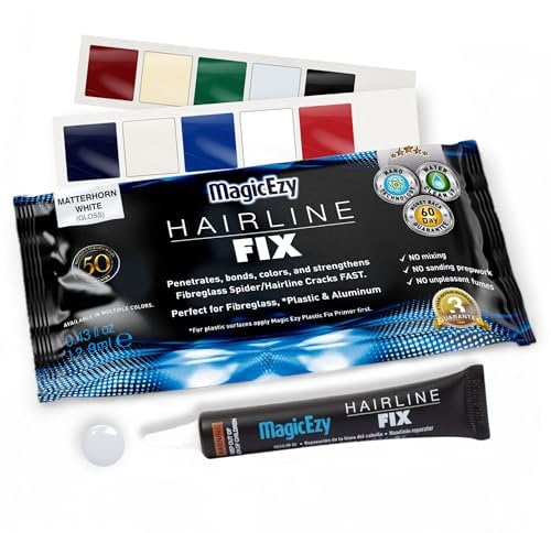 MagicEzy Hairline Fix - (Matterhorn White)| Gelcoat Touchup Repair Kit | Fix Cracks and Scratches Like a Pro | Fibreglass Crack Repair Kit | Boats, Jet Skis