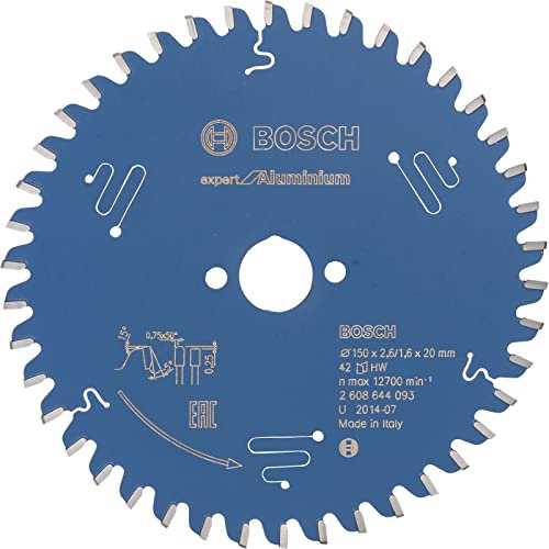 Bosch 2608644093 EXALH 42 Tooth Top Precision Circular Saw Blade, 0 V, Blue