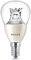 Philips LED Warm Glow E14 Small Edison Screw Dimmable Mini Globe Light Bulb, Clear, 6 W (40 W)-White
