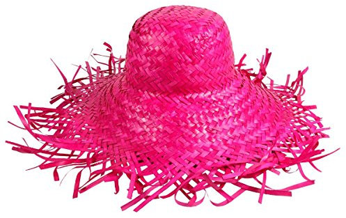 Alsino Chapeau de Paille Jardinier Filagarchado Paille Vagabond en Raphia tressé accéssoire d'été Plage Soleil déguisement fête, Variante wählen:SH-26 Pink