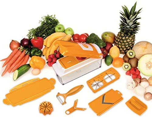 Genius Nicer Dicer Plus Ensemble de découpe pour fruits et légumes 13 pièces Rouge Abricot