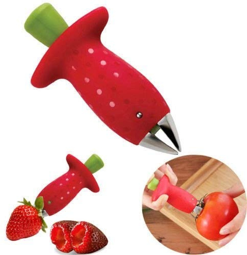 Strawberry Huller Stem and Leaf Remover Tomato Stem Remover Stainless Steel Fruit Vegetable Top Stem Corer Pit Remover by Homeelabador