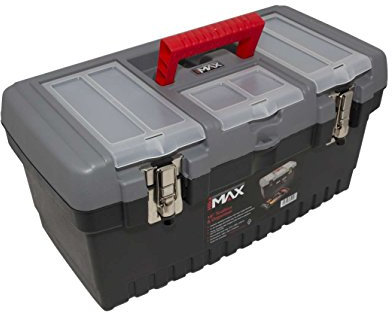 Hilka herramientas mtb19 Max 19 pulgadas caja de herramientas y organizador – negro/gris