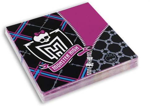 Amscan International 20 Servietten 3-lagig, Monster High-Motiv