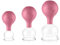 Pulox Schröpfgläser Set aus Echtglas mit Saugball - 3x Medizinisches Schröpfglas in Pink - 40mm, 52mm, 62mm