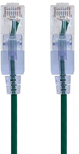 Monoprice SlimRun Lot de 10 câbles de raccordement Ethernet, catégorie 6A, vert, 1,5 m, UTP 0,05 mm² 10 G en cuivre pur nu, embout RJ45 sans accroc