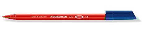 STAEDTLER 326-2 Fasermaler Noris Club, circa 1.0 mm, auswaschbar, 10 Stück im Kartonetui, rot
