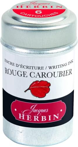 J. Herbin 6 Tintenpatronen in der Dose johannisrot