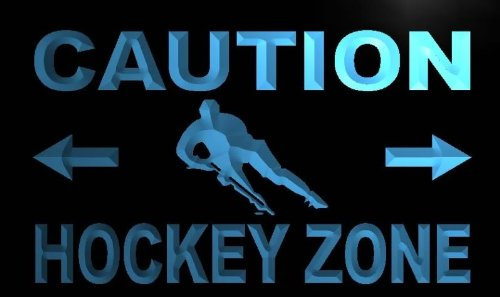 ADVPRO m585-b Caution Hockey Zone Neon Light Sign Barlicht Neonlicht Lichtwerbung