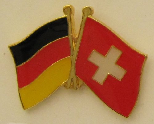 Buddel-Bini Versand Schweiz/Deutschland Freundschafts Pin Anstecker Flagge Fahne Nationalflagge Doppelpin Flaggenpin Badge Button Flaggen Clip Anstecknadel